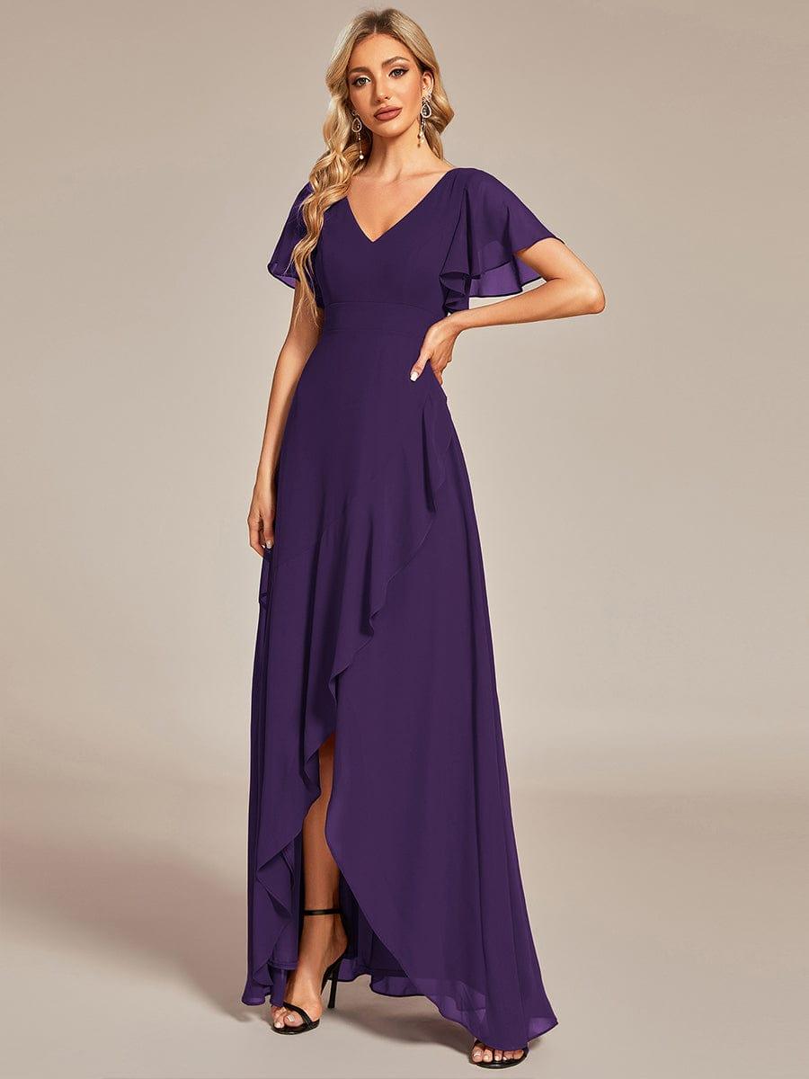 OREE|Charming Chiffon Bridesmaid Dress with Lotus Leaf Hemline