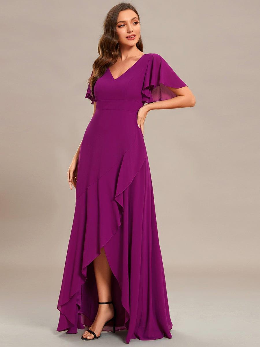 OREE|Charming Chiffon Bridesmaid Dress with Lotus Leaf Hemline