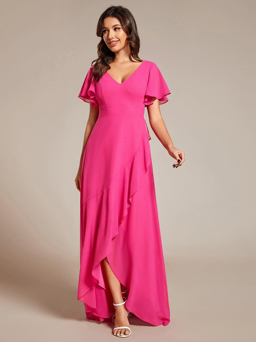 OREE|Charming Chiffon Bridesmaid Dress with Lotus Leaf Hemline