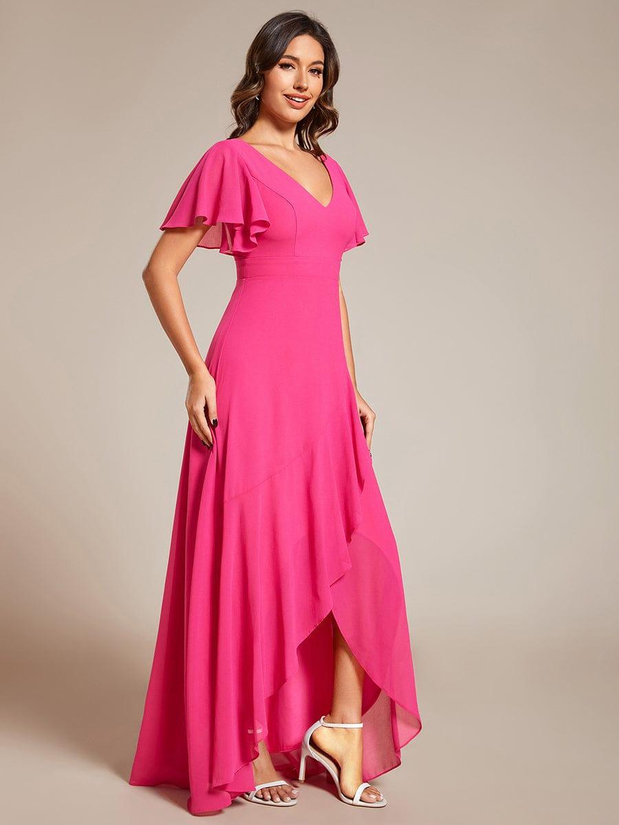OREE|Charming Chiffon Bridesmaid Dress with Lotus Leaf Hemline