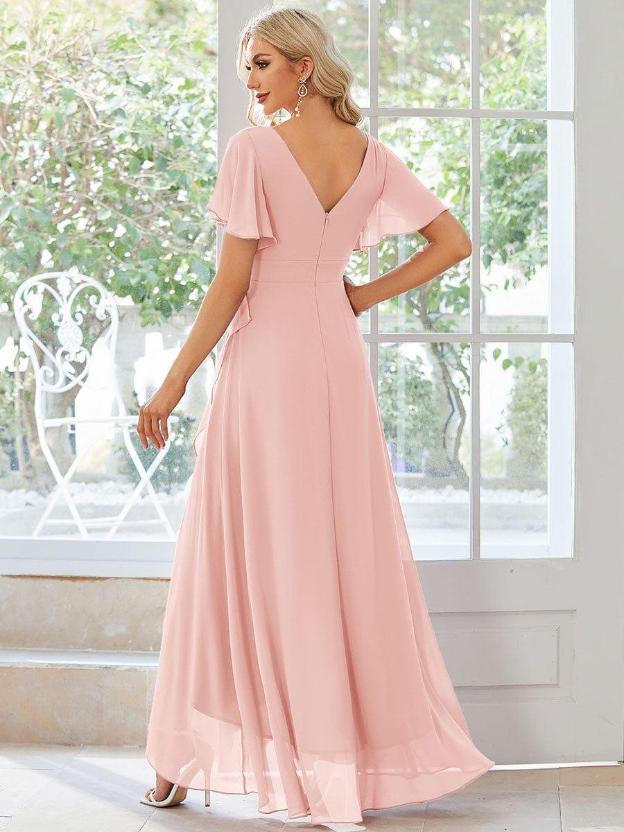 OREE|Charming Chiffon Bridesmaid Dress with Lotus Leaf Hemline