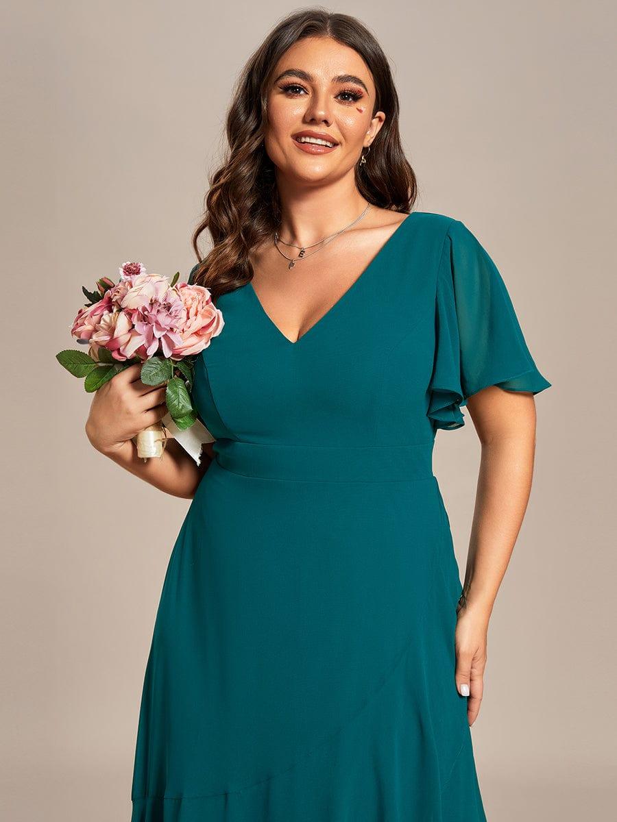OREE|Charming Chiffon Bridesmaid Dress with Lotus Leaf Hemline