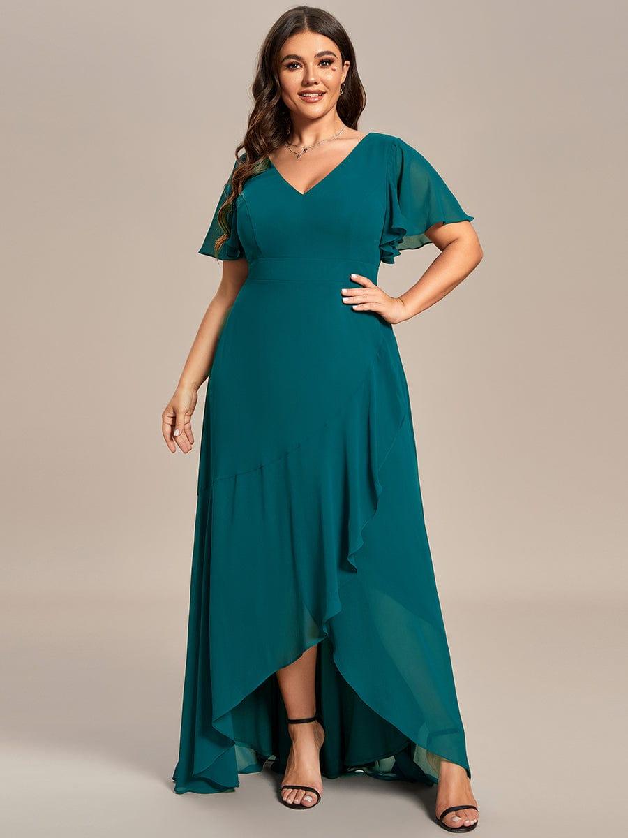 OREE|Charming Chiffon Bridesmaid Dress with Lotus Leaf Hemline