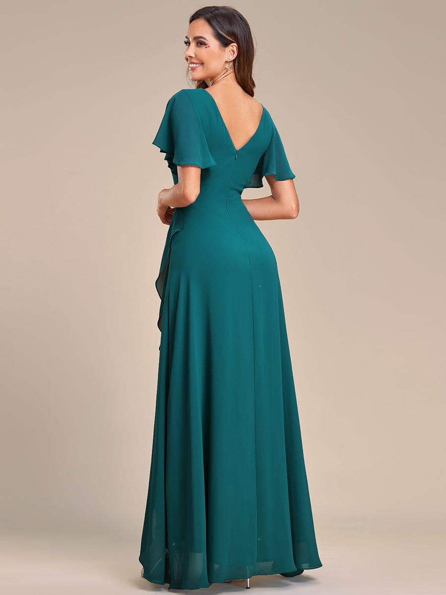 OREE|Charming Chiffon Bridesmaid Dress with Lotus Leaf Hemline