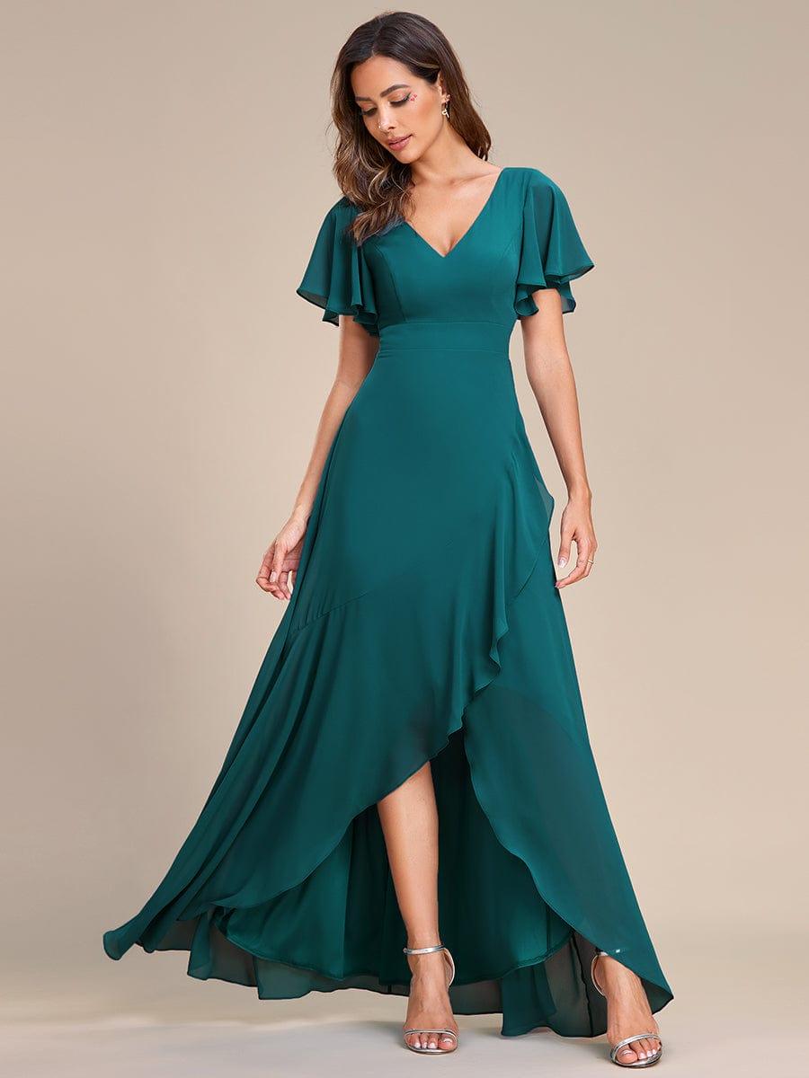 OREE|Charming Chiffon Bridesmaid Dress with Lotus Leaf Hemline