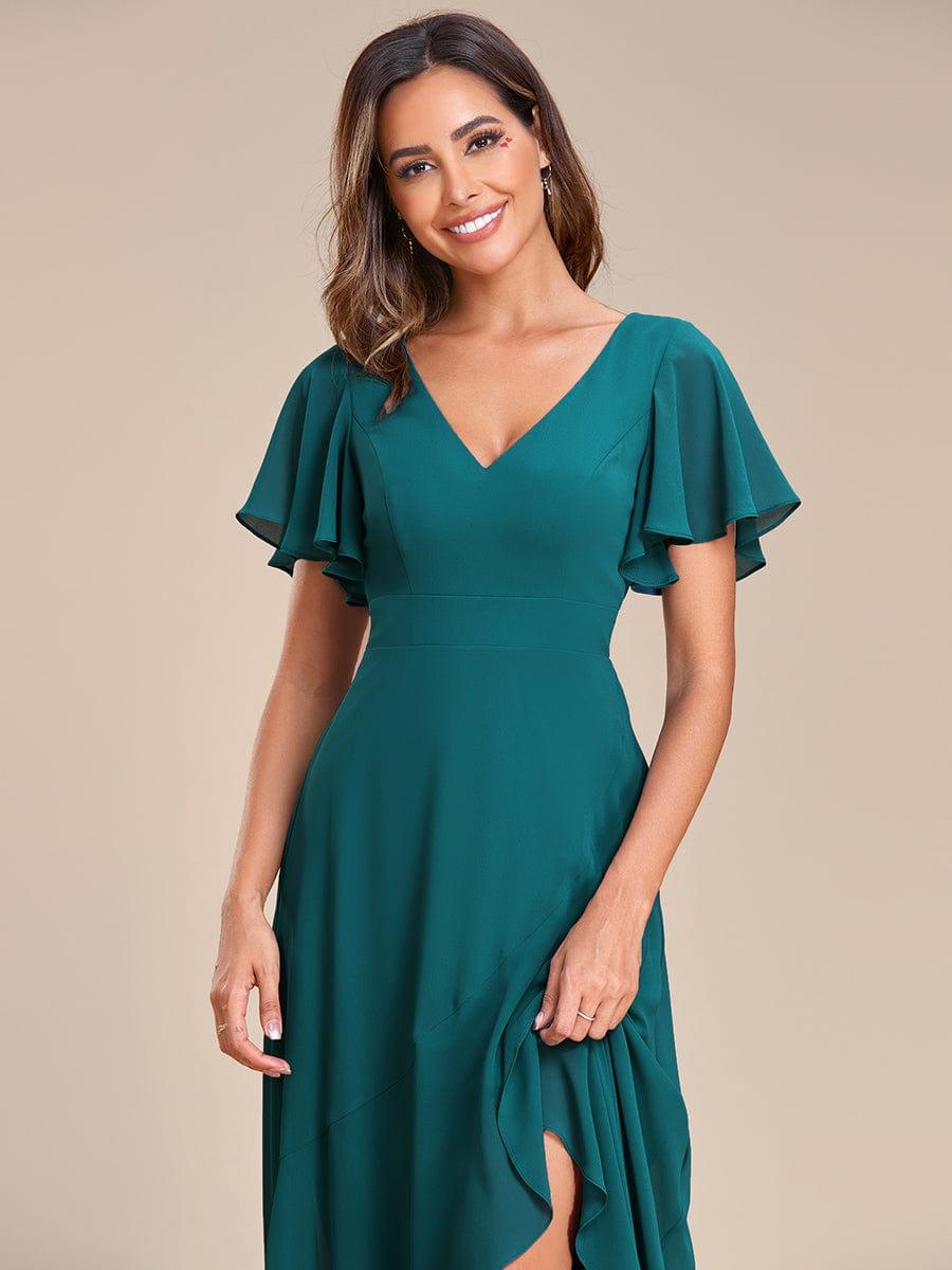 OREE|Charming Chiffon Bridesmaid Dress with Lotus Leaf Hemline