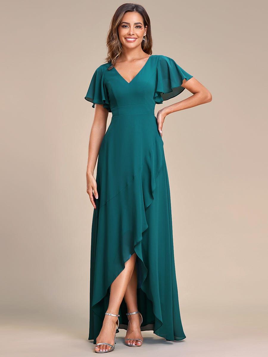 OREE|Charming Chiffon Bridesmaid Dress with Lotus Leaf Hemline