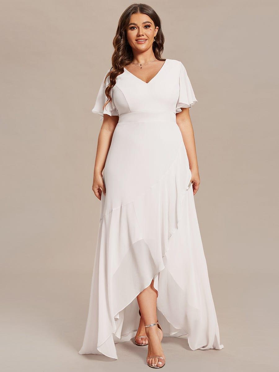 OREE|Charming Chiffon Bridesmaid Dress with Lotus Leaf Hemline