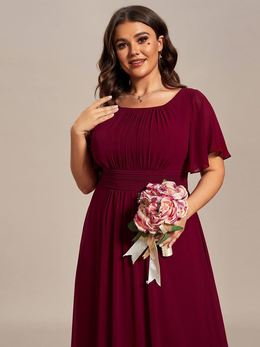 KIMORA|Simple Chiffon Pleated A-Line Bridesmaid Dress