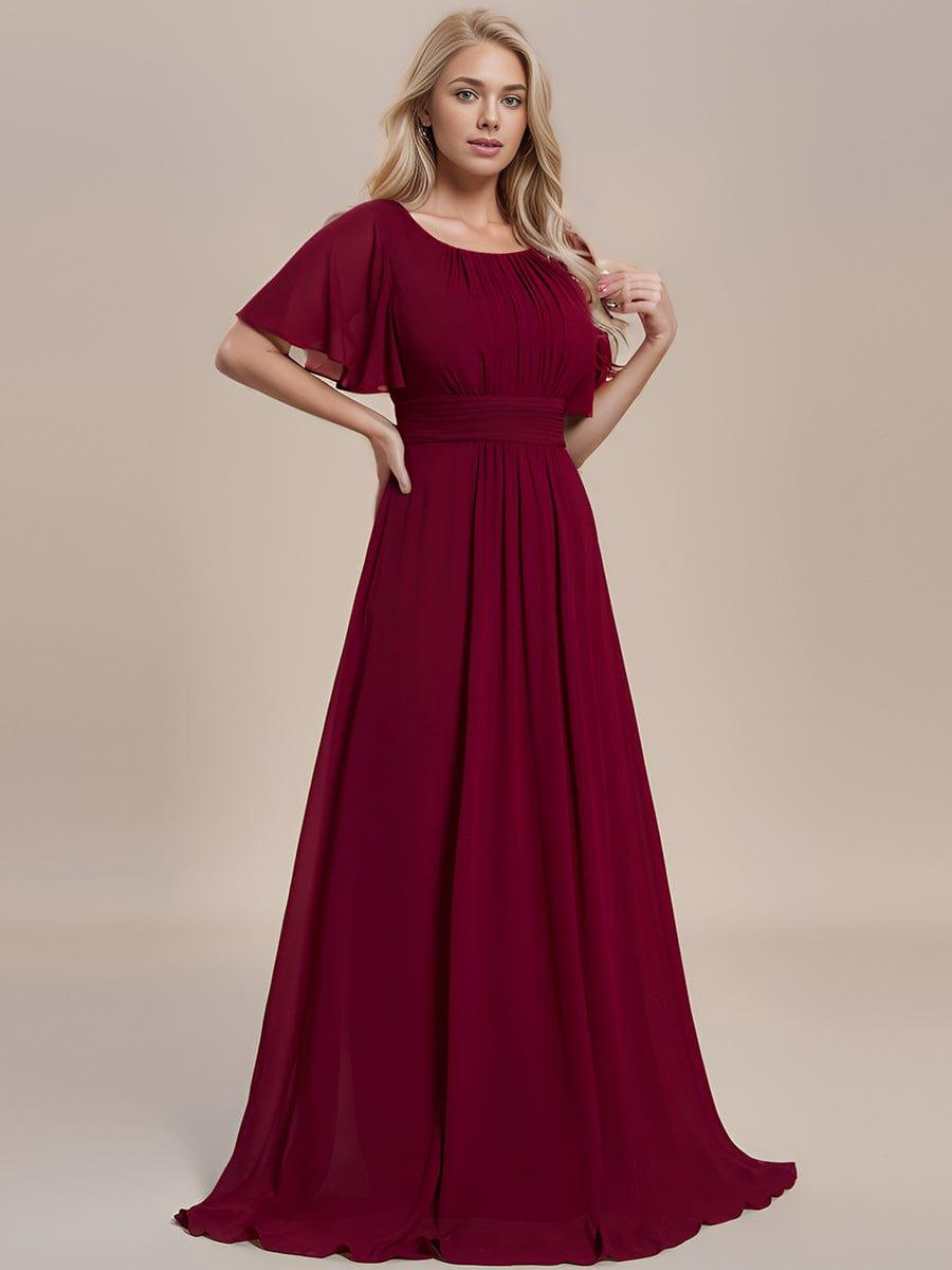 KIMORA|Simple Chiffon Pleated A-Line Bridesmaid Dress
