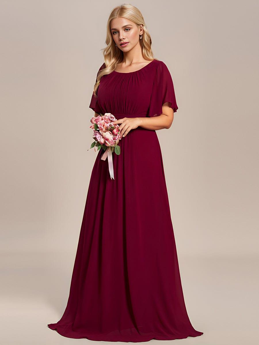 KIMORA|Simple Chiffon Pleated A-Line Bridesmaid Dress