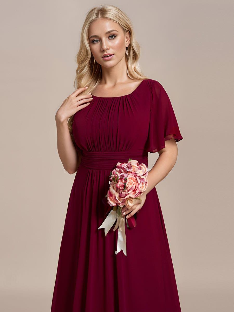 KIMORA|Simple Chiffon Pleated A-Line Bridesmaid Dress