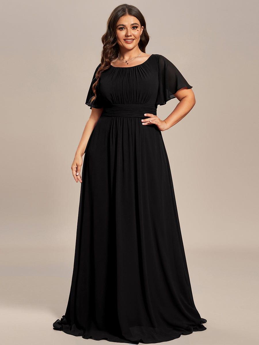 pretty KIMORA|Plus Size Simple Chiffon Pleated A-Line Bridesmaid Dress