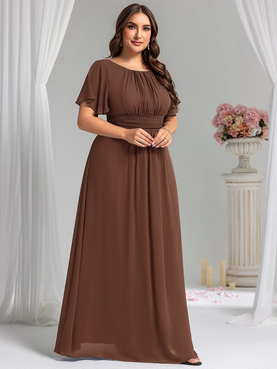 KIMORA|Simple Chiffon Pleated A-Line Bridesmaid Dress