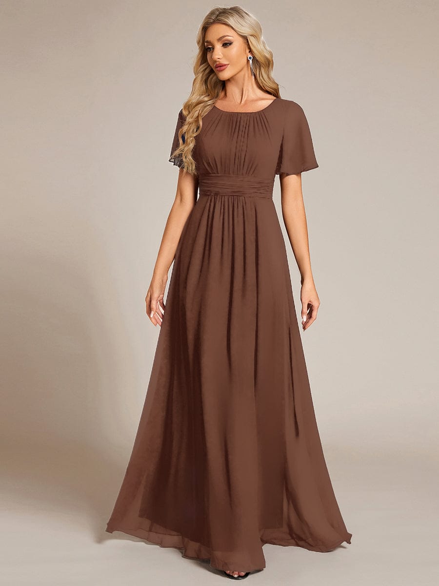 KIMORA|Simple Chiffon Pleated A-Line Bridesmaid Dress