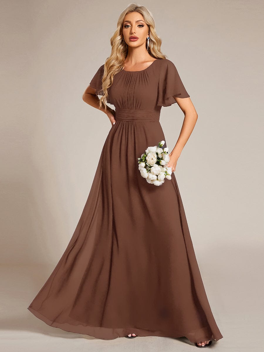 KIMORA|Simple Chiffon Pleated A-Line Bridesmaid Dress