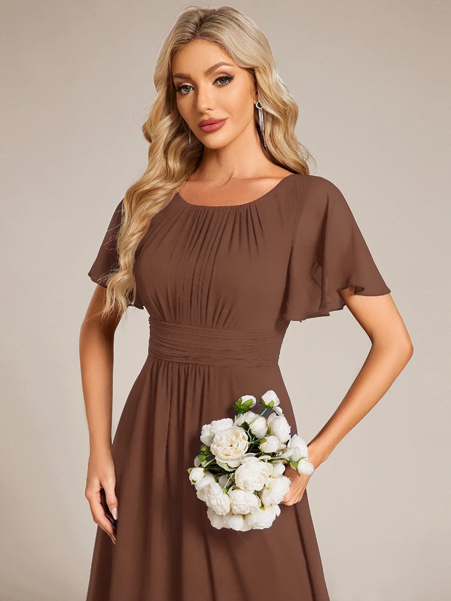 KIMORA|Simple Chiffon Pleated A-Line Bridesmaid Dress