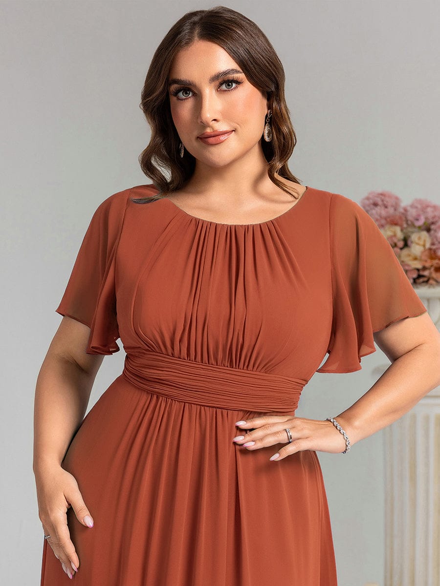 KIMORA|Simple Chiffon Pleated A-Line Bridesmaid Dress
