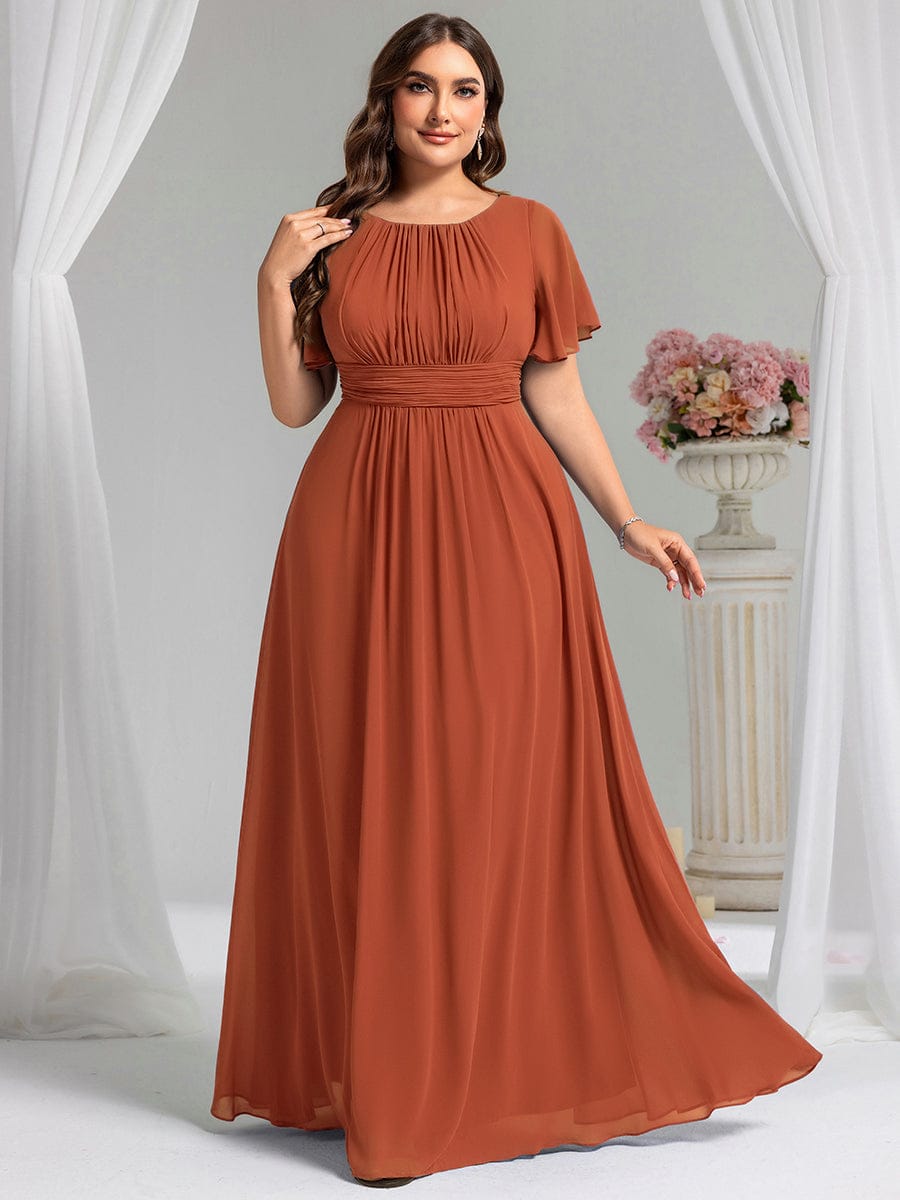 KIMORA|Simple Chiffon Pleated A-Line Bridesmaid Dress