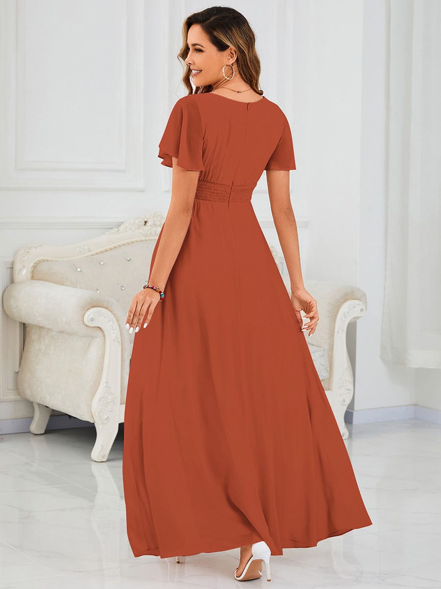 KIMORA|Simple Chiffon Pleated A-Line Bridesmaid Dress