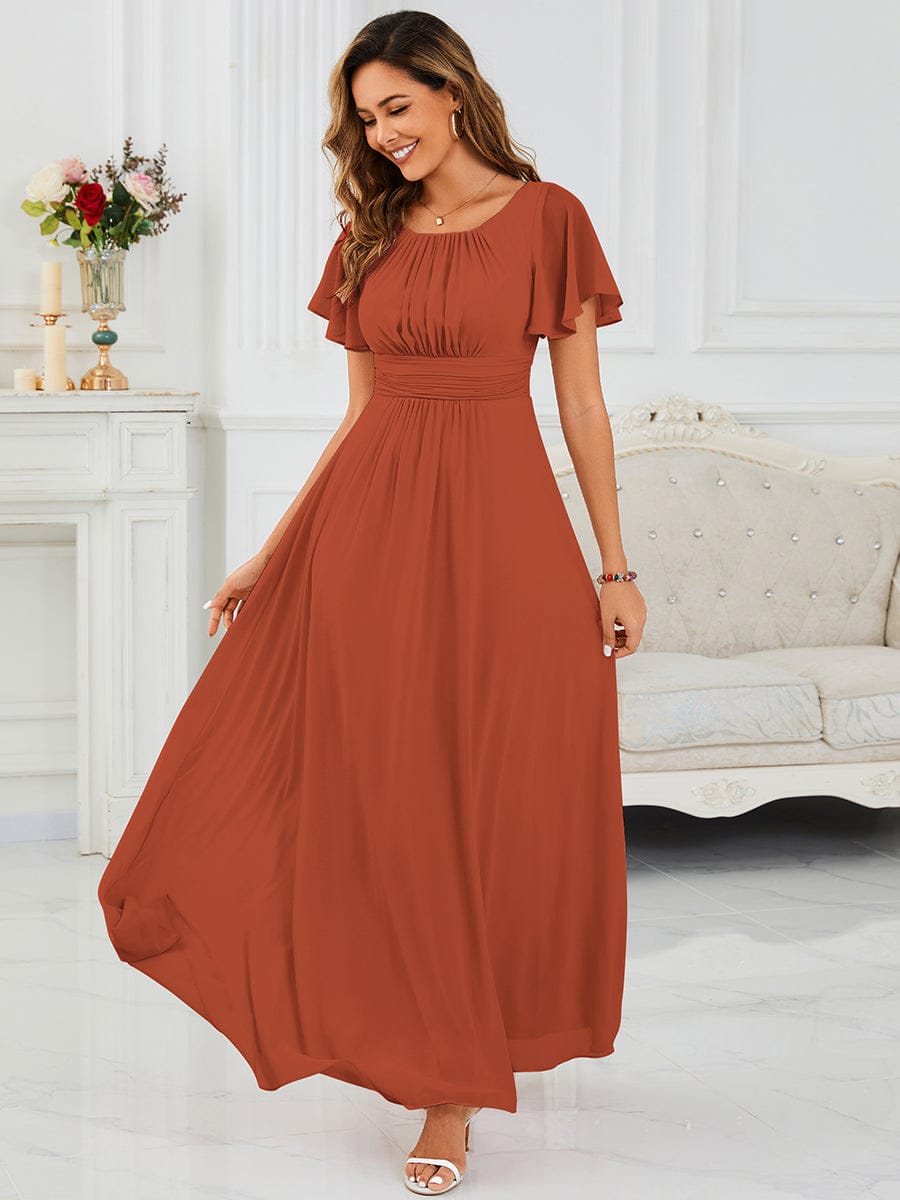 KIMORA|Simple Chiffon Pleated A-Line Bridesmaid Dress