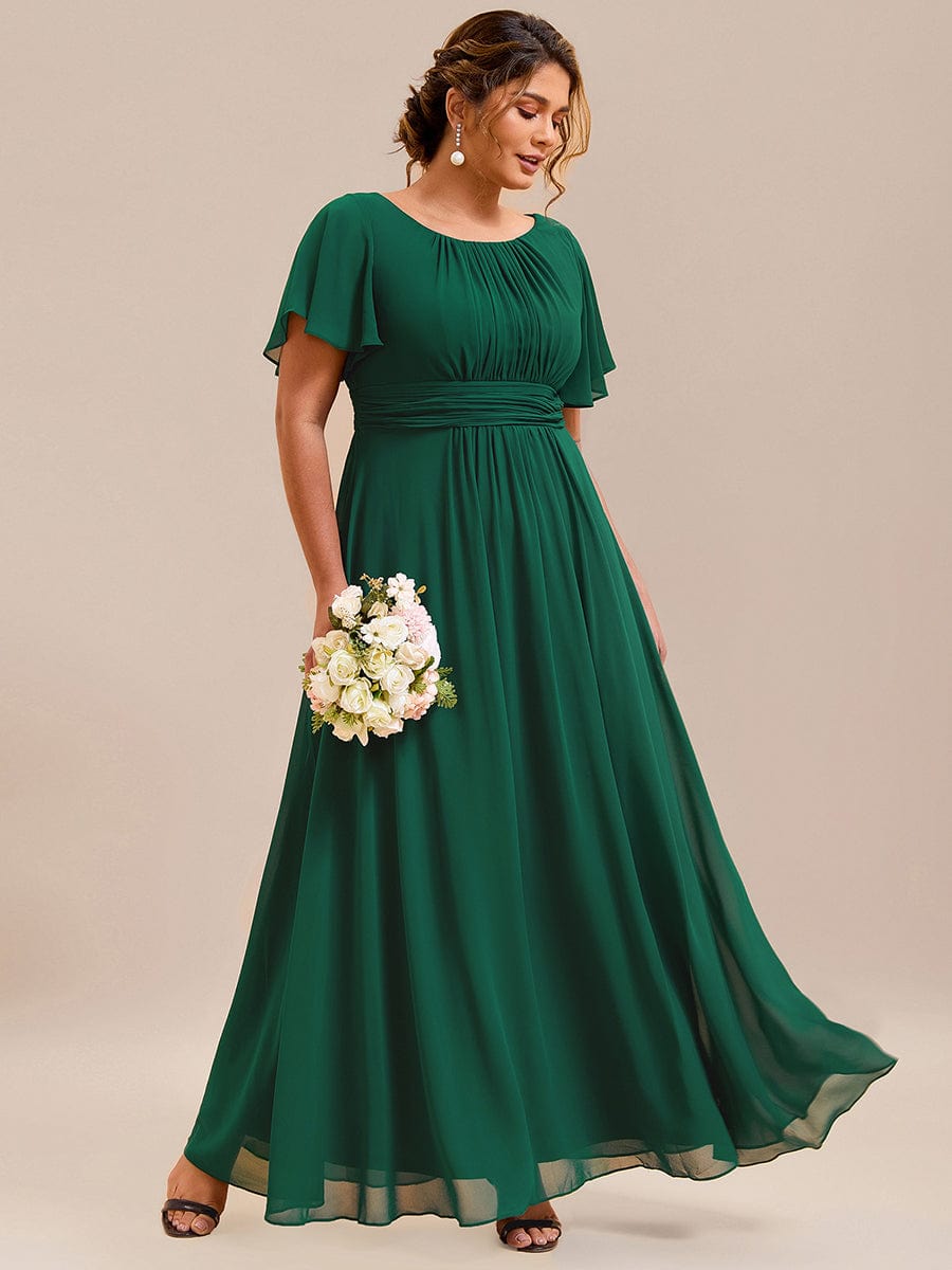 KIMORA|Simple Chiffon Pleated A-Line Bridesmaid Dress