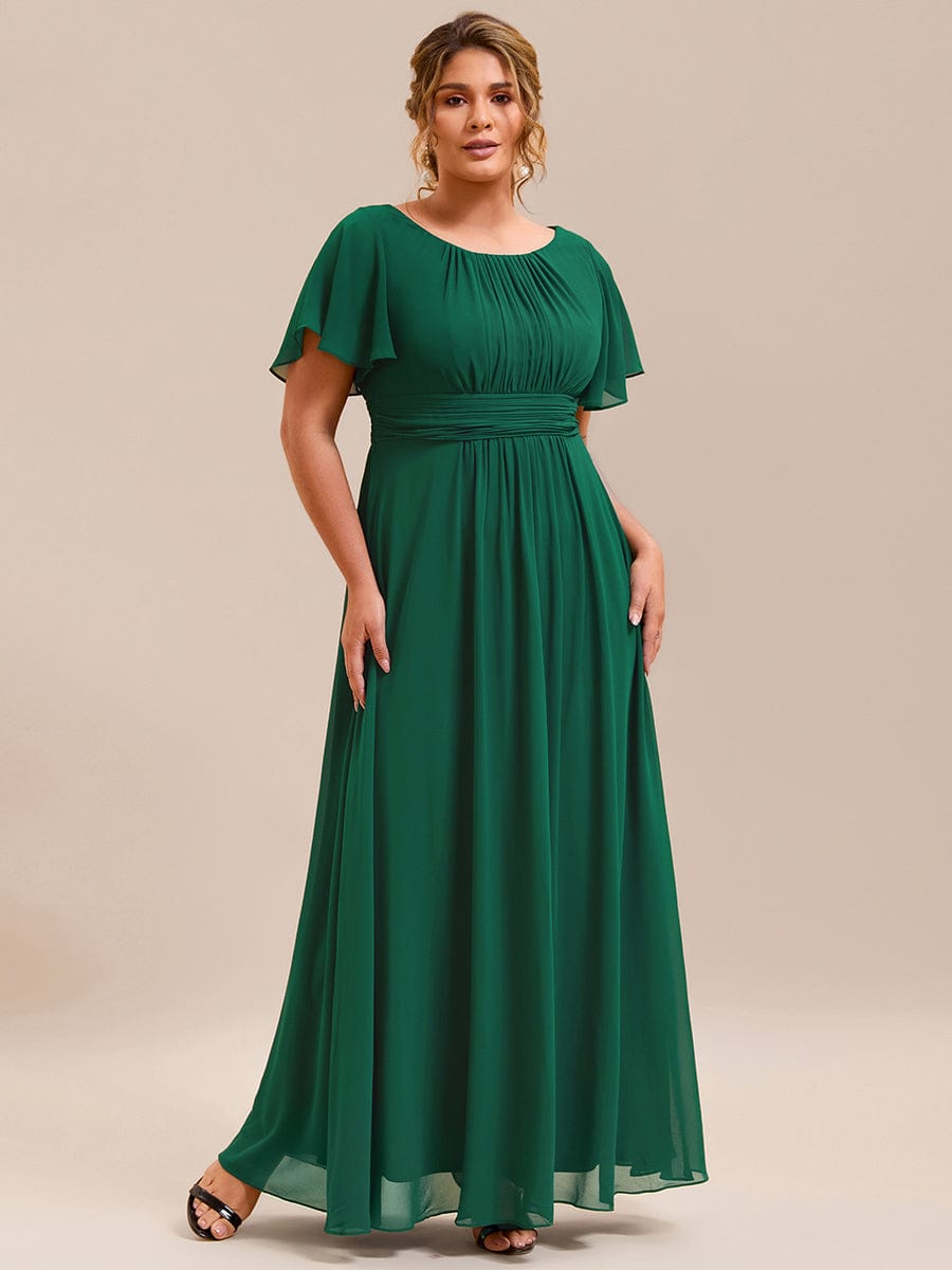 KIMORA|Simple Chiffon Pleated A-Line Bridesmaid Dress