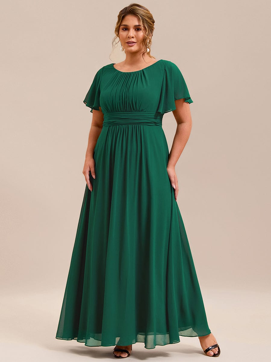 KIMORA|Simple Chiffon Pleated A-Line Bridesmaid Dress