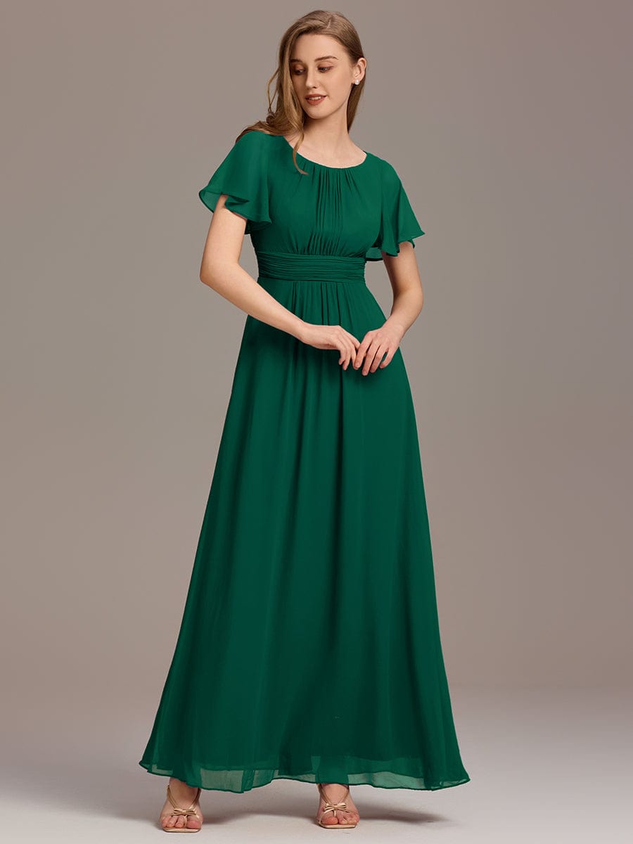 KIMORA|Simple Chiffon Pleated A-Line Bridesmaid Dress