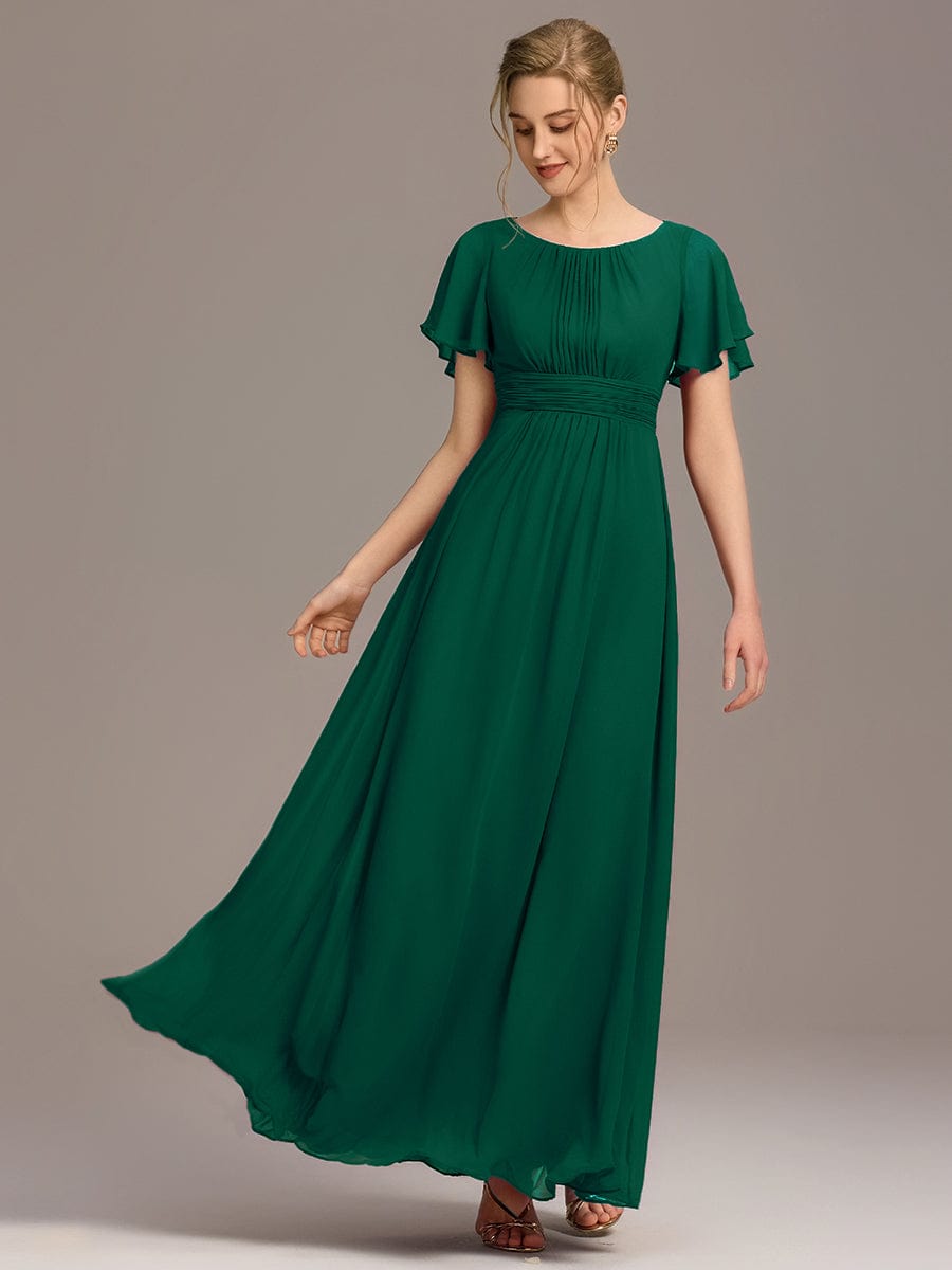 KIMORA|Simple Chiffon Pleated A-Line Bridesmaid Dress