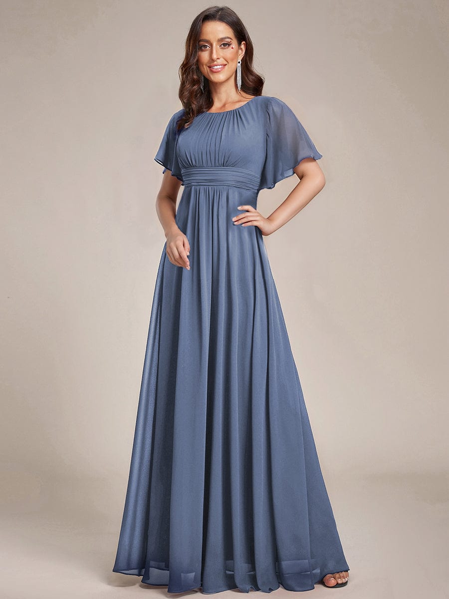 KIMORA|Simple Chiffon Pleated A-Line Bridesmaid Dress