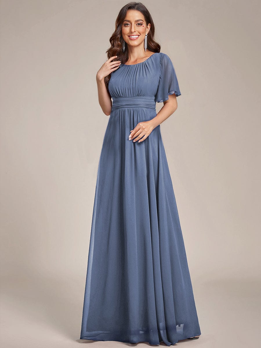 KIMORA|Simple Chiffon Pleated A-Line Bridesmaid Dress
