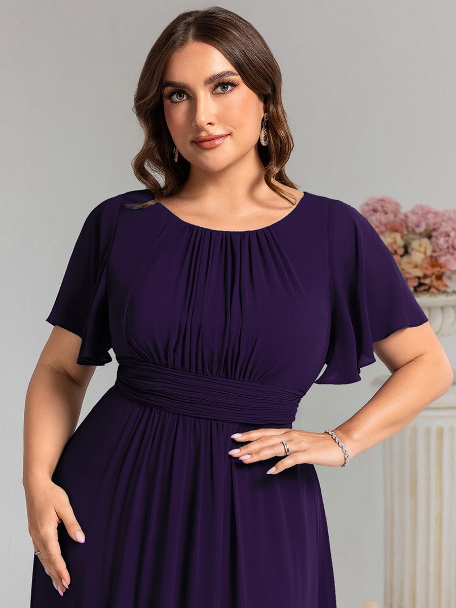 KIMORA|Simple Chiffon Pleated A-Line Bridesmaid Dress