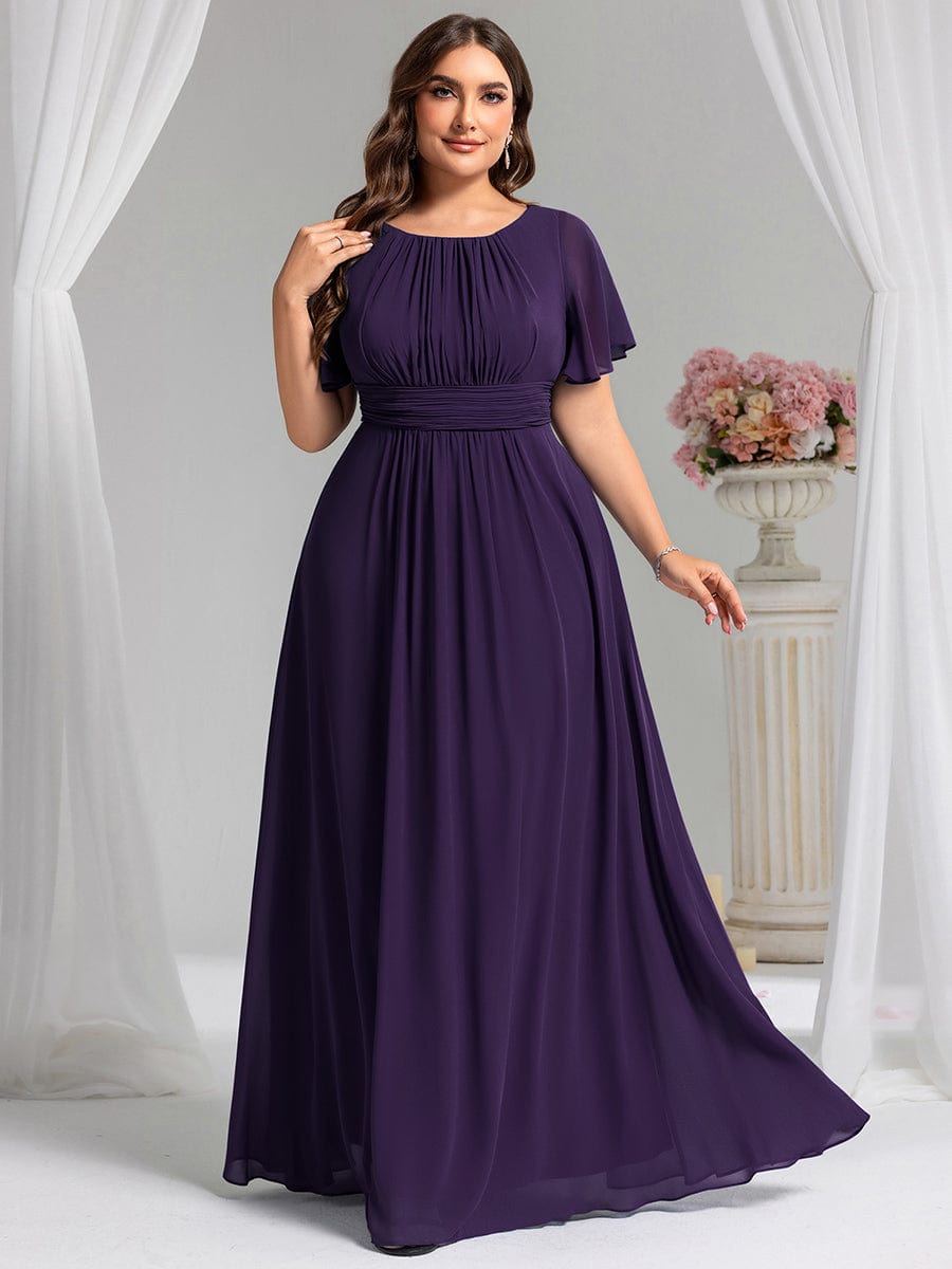 KIMORA|Simple Chiffon Pleated A-Line Bridesmaid Dress