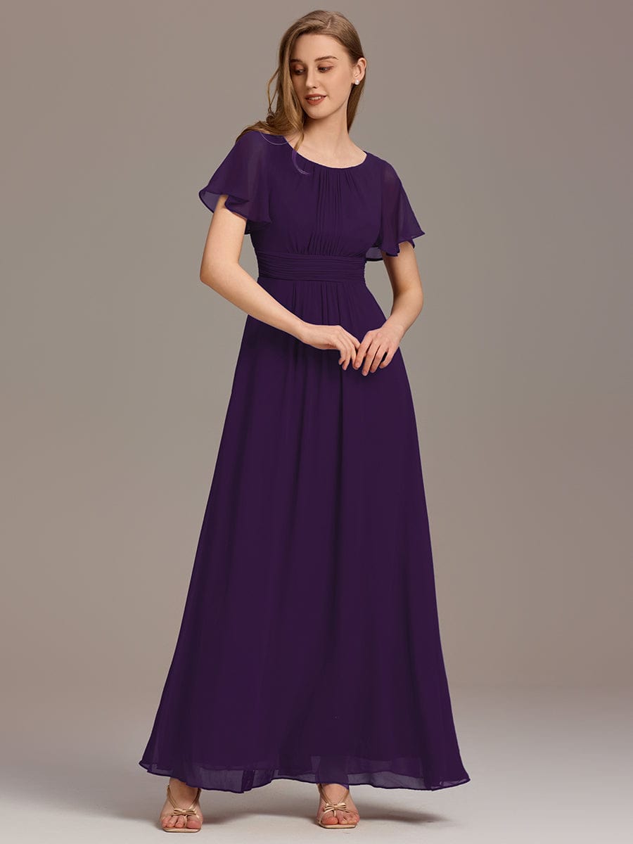 KIMORA|Simple Chiffon Pleated A-Line Bridesmaid Dress