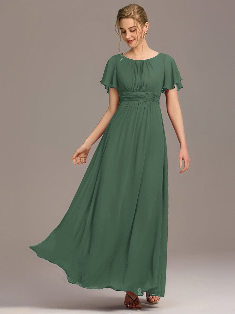 KIMORA|Simple Chiffon Pleated A-Line Bridesmaid Dress