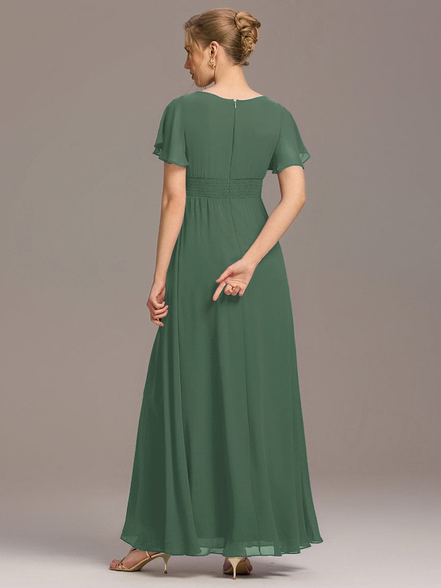 KIMORA|Simple Chiffon Pleated A-Line Bridesmaid Dress