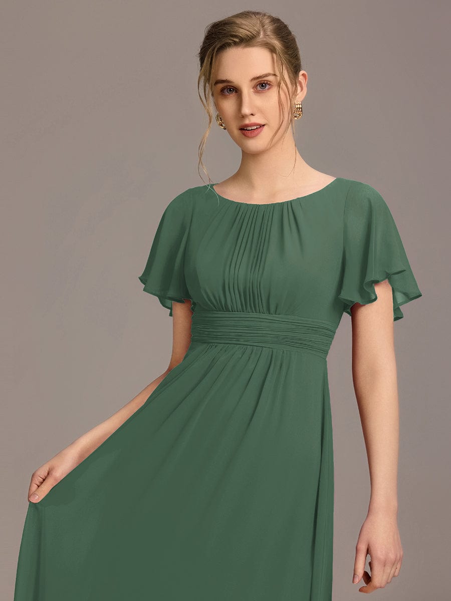 KIMORA|Simple Chiffon Pleated A-Line Bridesmaid Dress