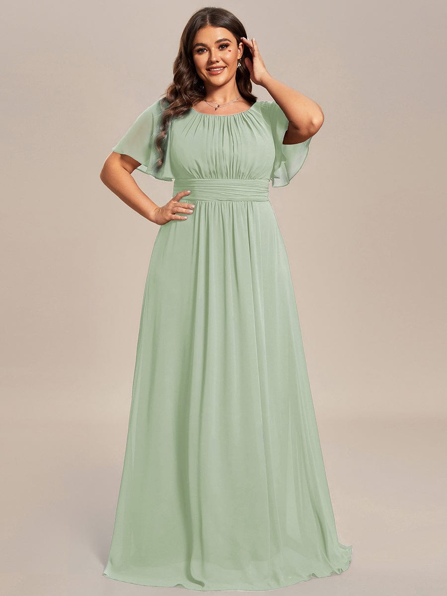 KIMORA|Simple Chiffon Pleated A-Line Bridesmaid Dress