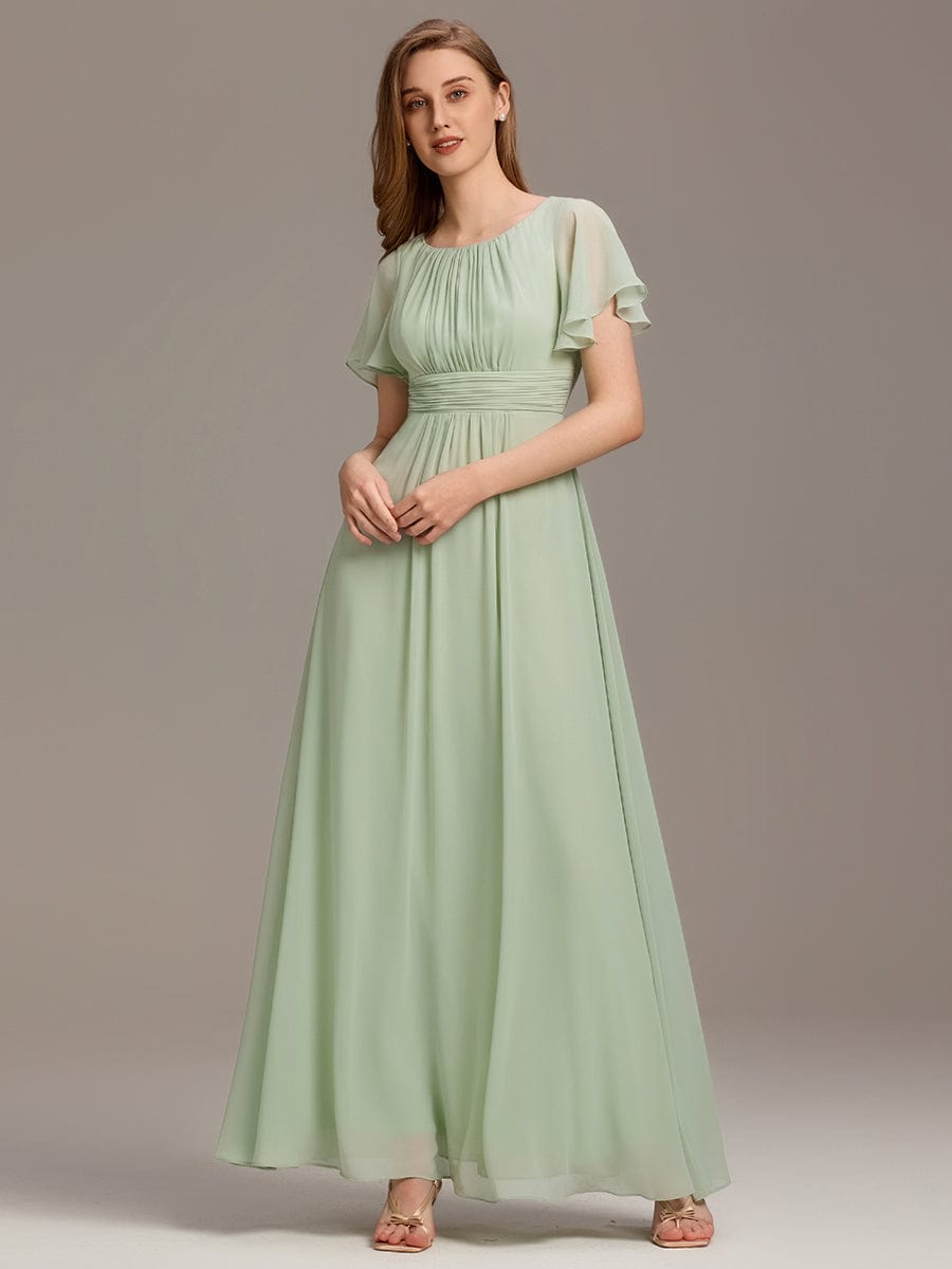 KIMORA|Simple Chiffon Pleated A-Line Bridesmaid Dress