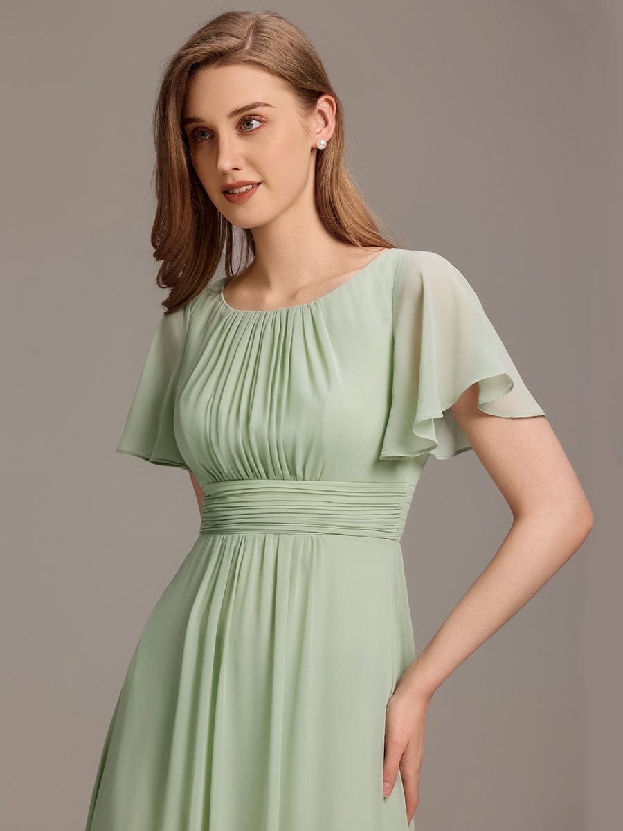 KIMORA|Simple Chiffon Pleated A-Line Bridesmaid Dress