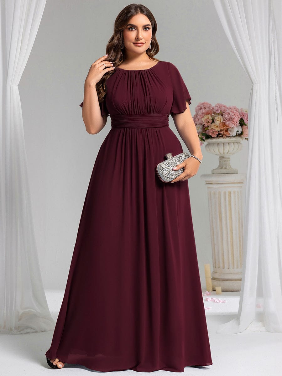 KIMORA|Simple Chiffon Pleated A-Line Bridesmaid Dress