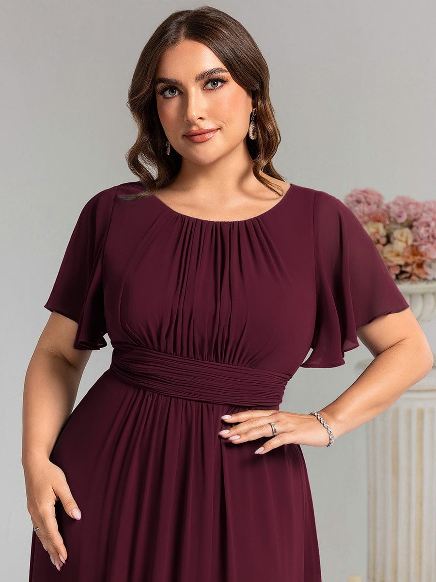 KIMORA|Simple Chiffon Pleated A-Line Bridesmaid Dress