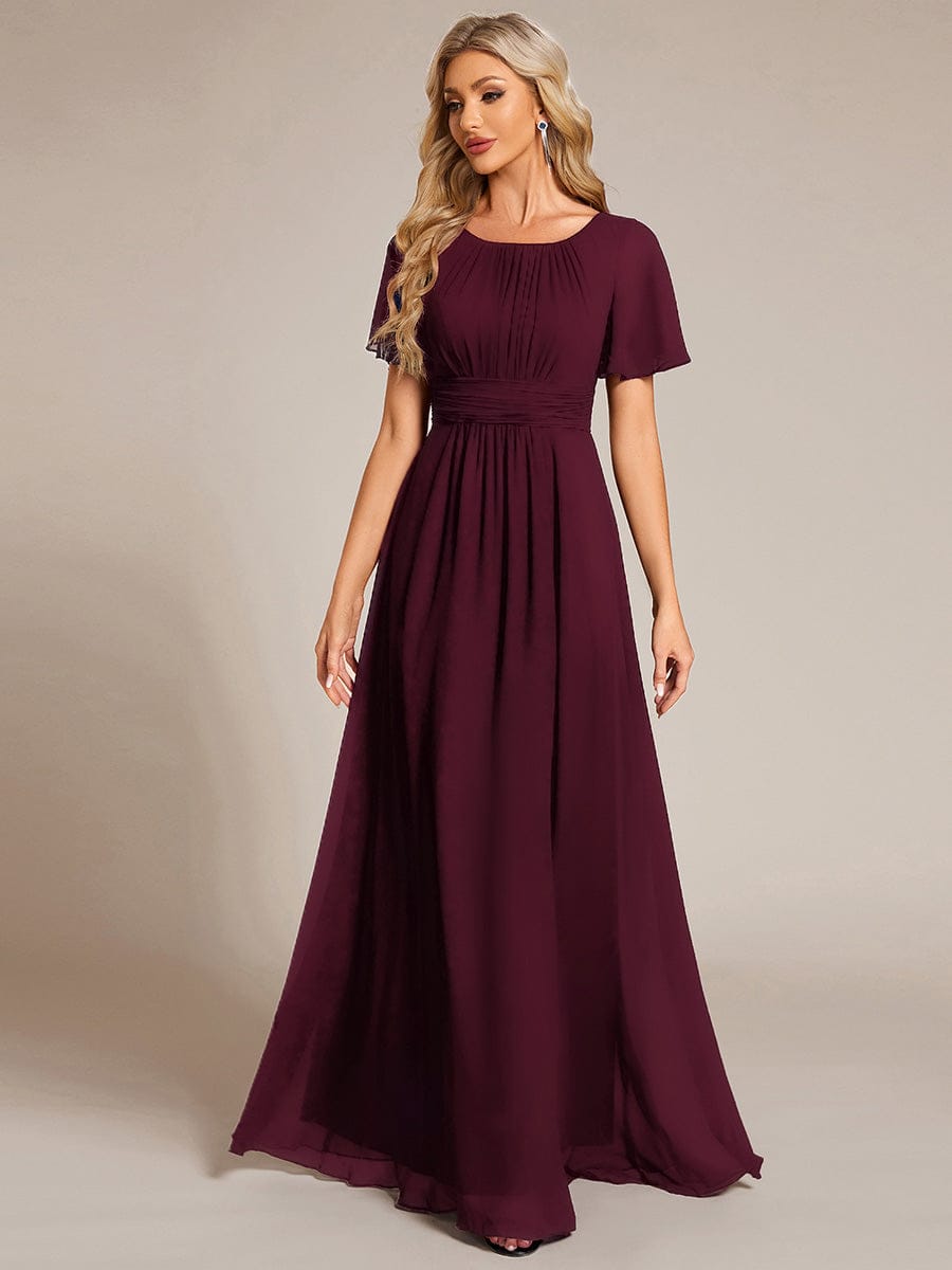 KIMORA|Simple Chiffon Pleated A-Line Bridesmaid Dress