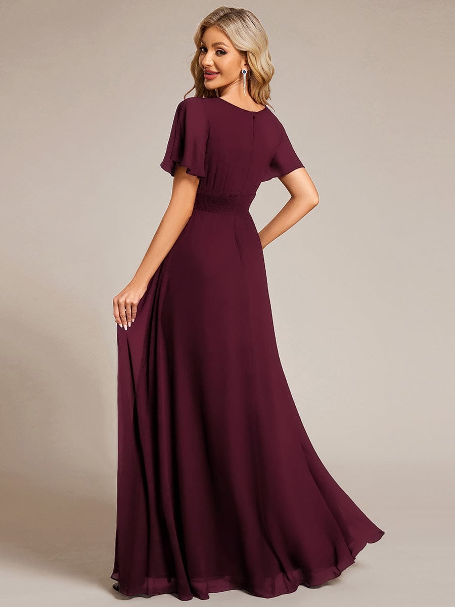 KIMORA|Simple Chiffon Pleated A-Line Bridesmaid Dress