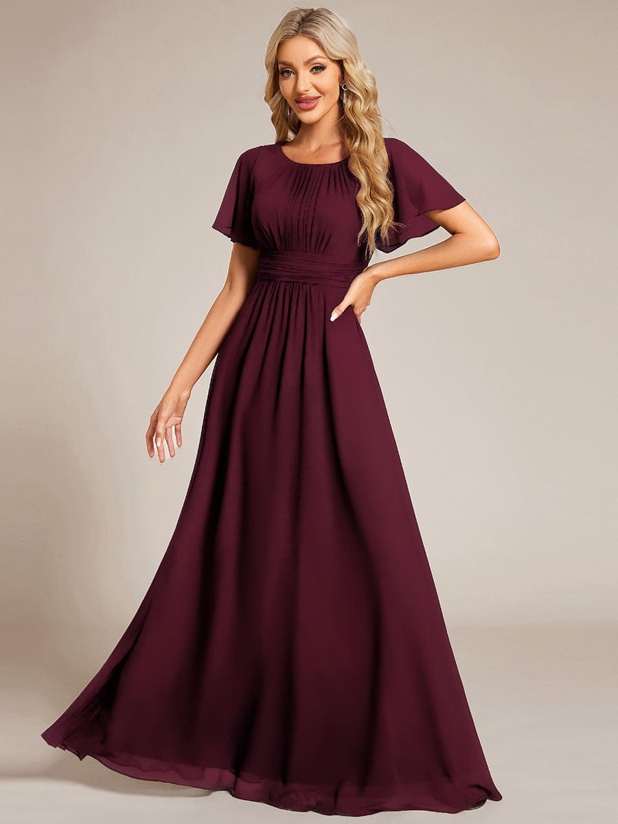 KIMORA|Simple Chiffon Pleated A-Line Bridesmaid Dress