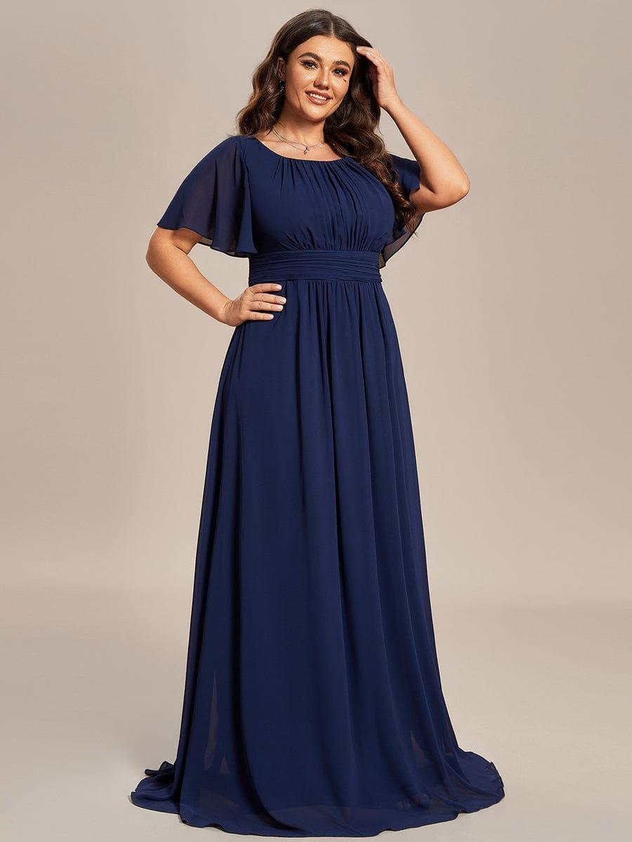 pretty KIMORA|Plus Size Simple Chiffon Pleated A-Line Bridesmaid Dress