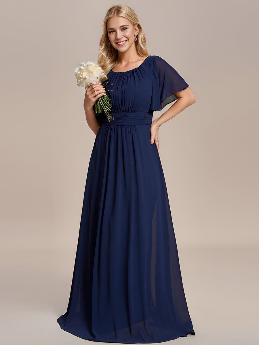 KIMORA|Simple Chiffon Pleated A-Line Bridesmaid Dress