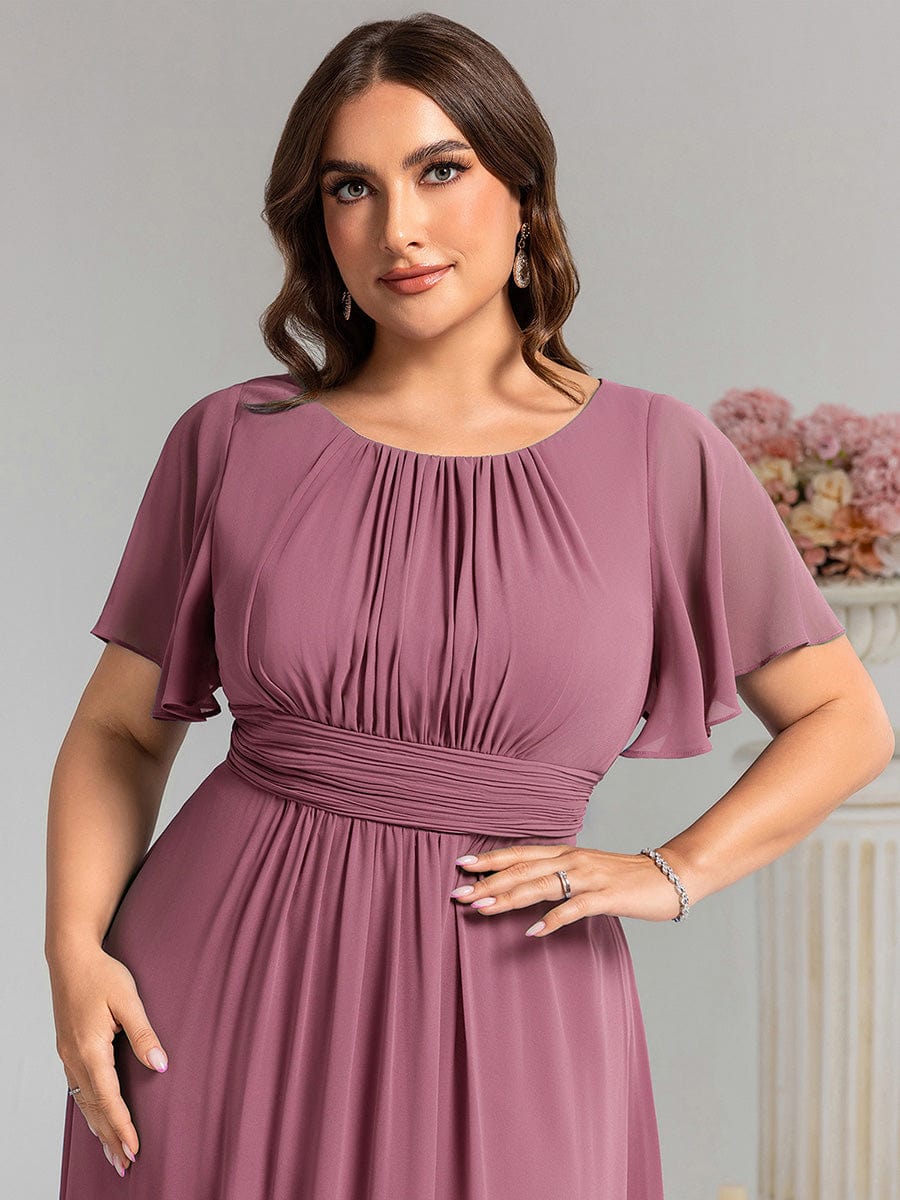KIMORA|Simple Chiffon Pleated A-Line Bridesmaid Dress