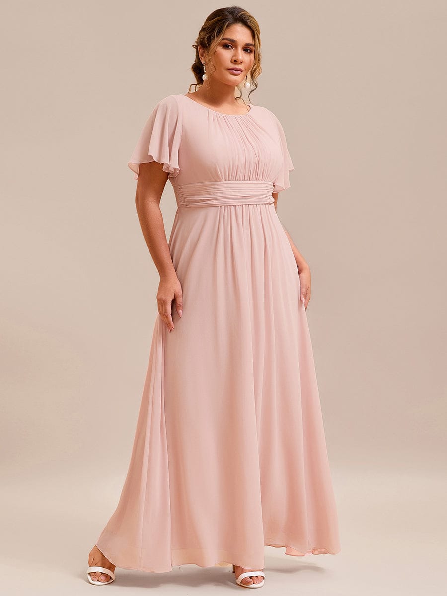 KIMORA|Simple Chiffon Pleated A-Line Bridesmaid Dress